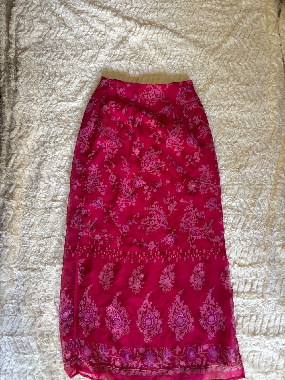 Dress Barn Fuchsia Paisley Maxi Skirt